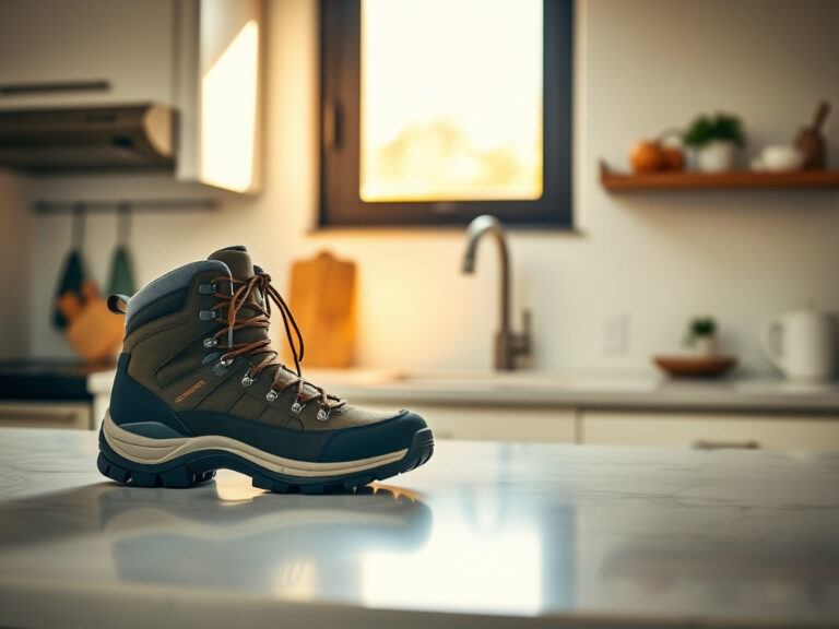 hiking boots submerged in water showing waterproof test