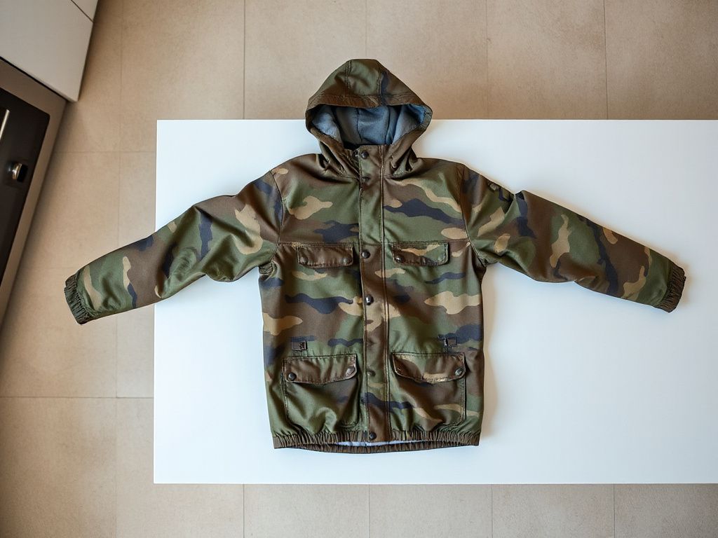 camouflage rain jacket - step by step
