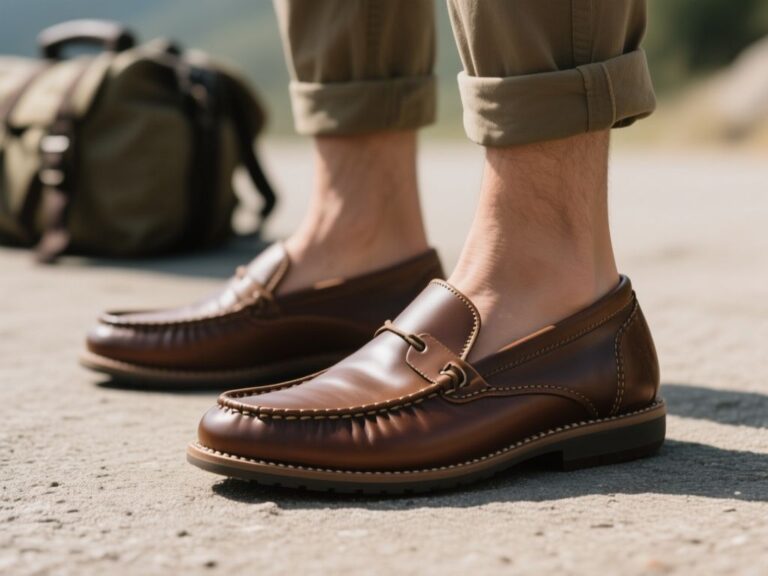 Leather Slip On Shoes Men, travel gear