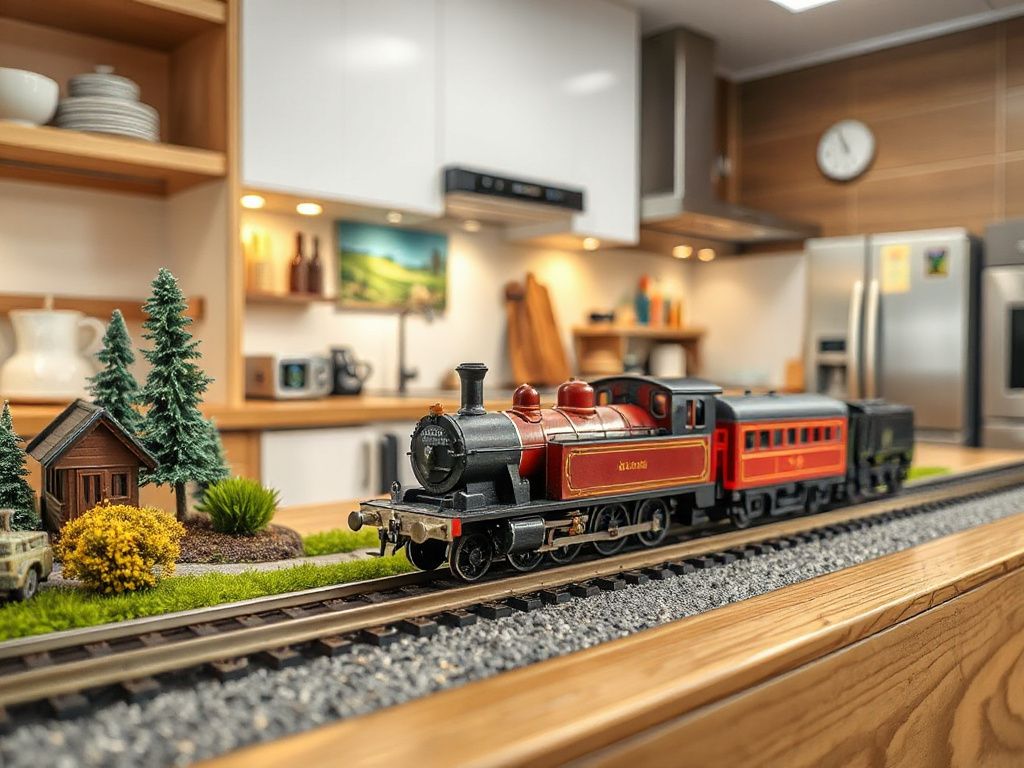 model train scenery - detailed view