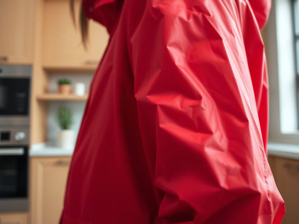 red raincoat for women - step by step