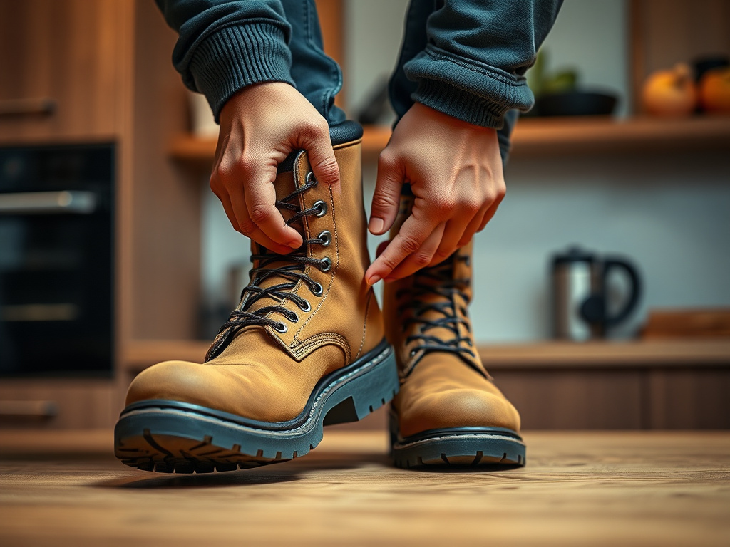 unlined work boots - detailed view