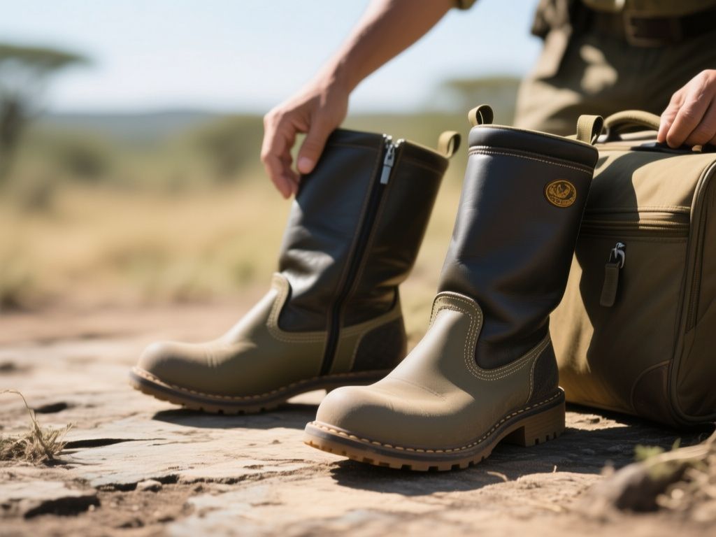 safari boots, travel gear