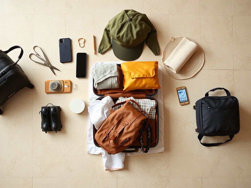solo travel packing - detailed view