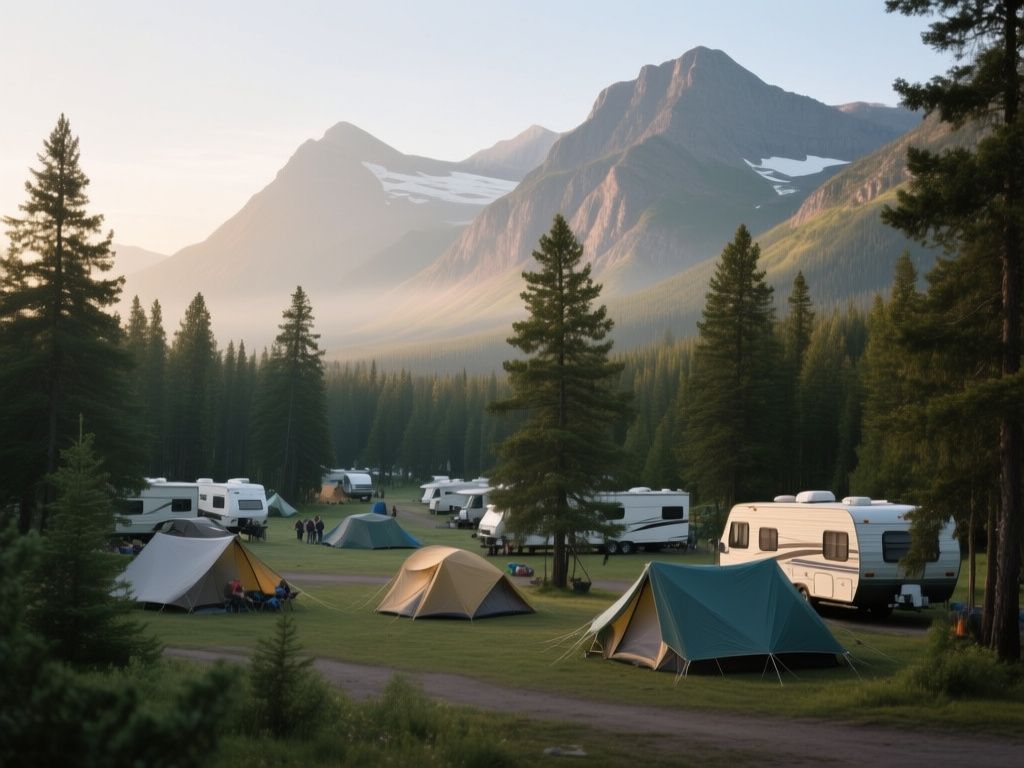 st mary campground glacier, camping