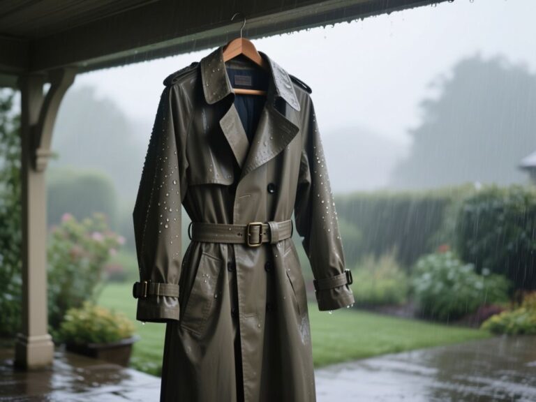 weatherproof rain trench coat, clothing