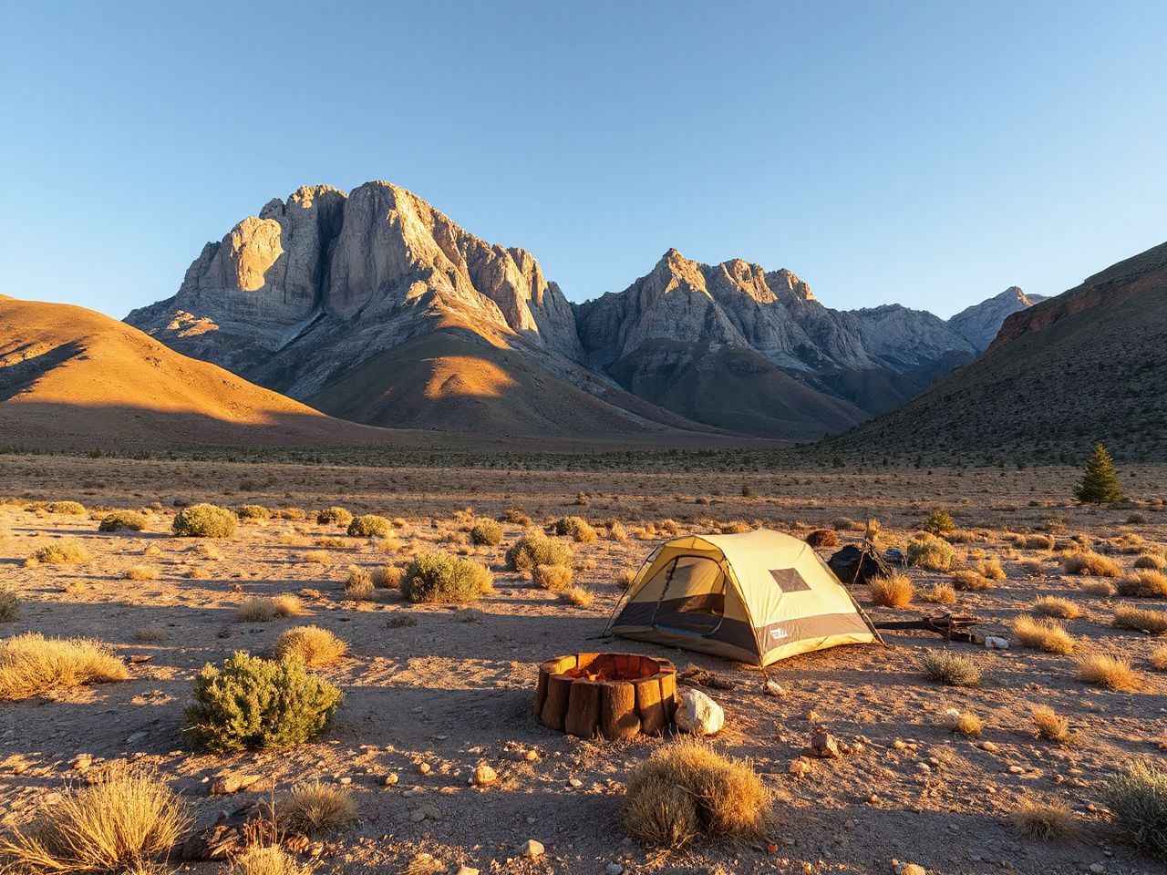 dispersed camping in Wyoming beside a forest road
