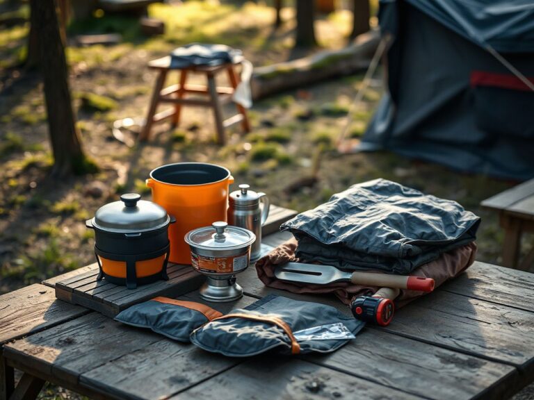 flat pack camping gear, clothing