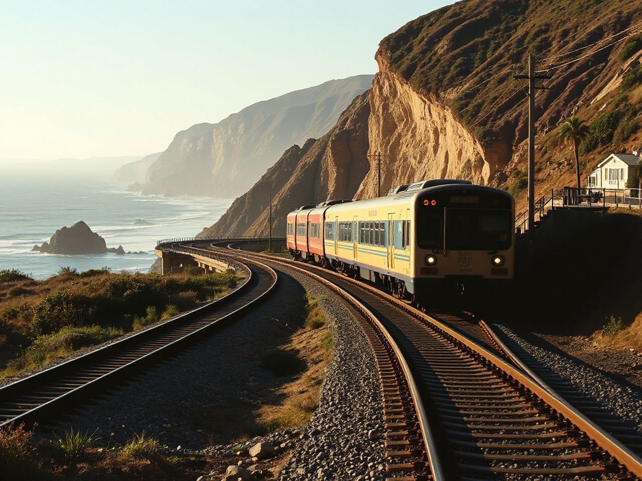 how to get from los angeles to san francisco, rail travel
