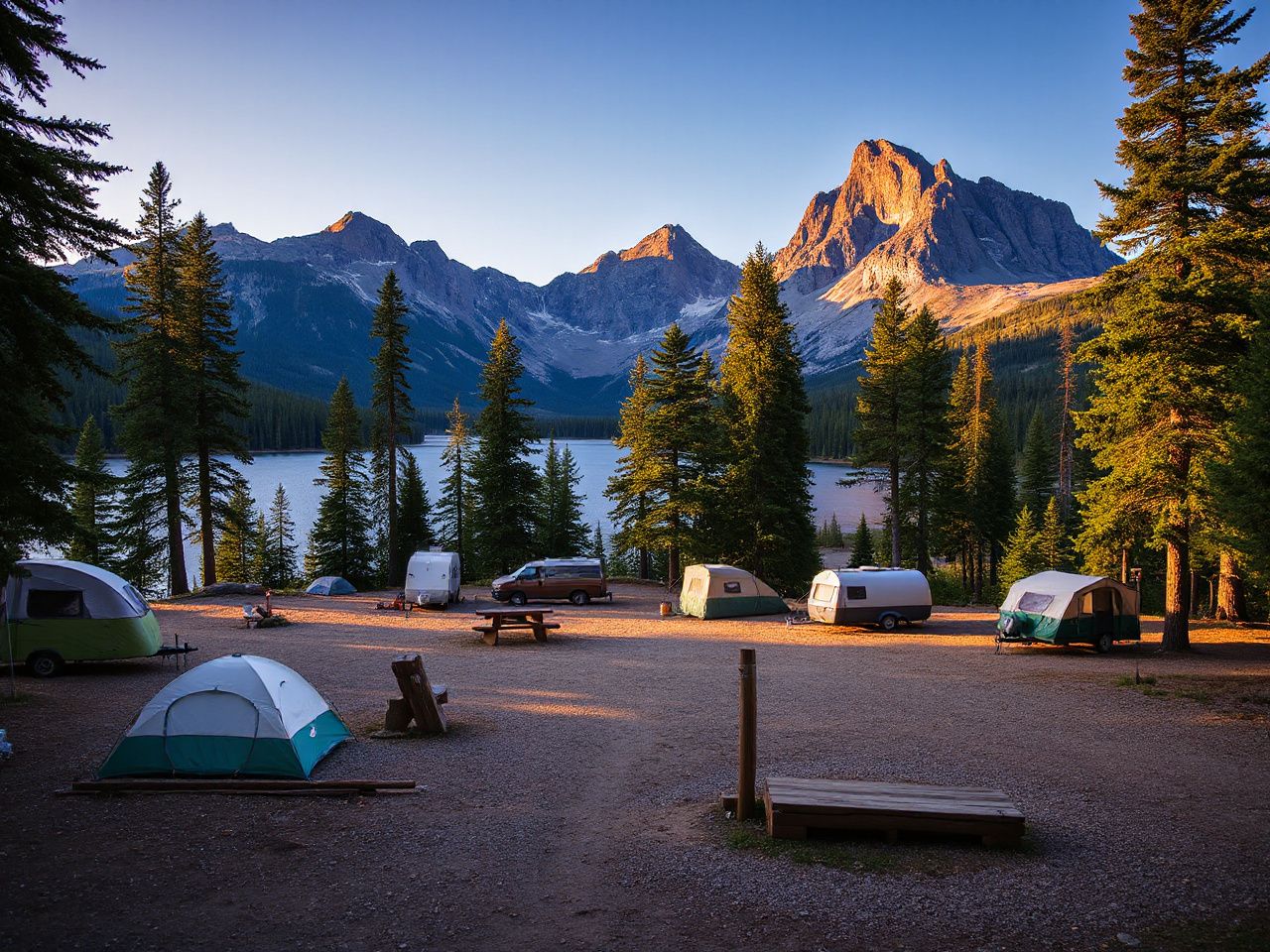 st mary campground glacier, camping