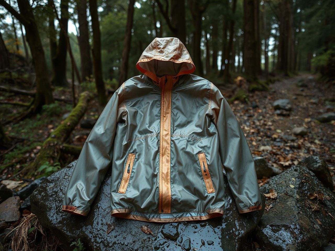 transparent rain jacket, clothing